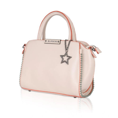 Generic Women's Faux Leather Metal Beads Handbag (Pink)